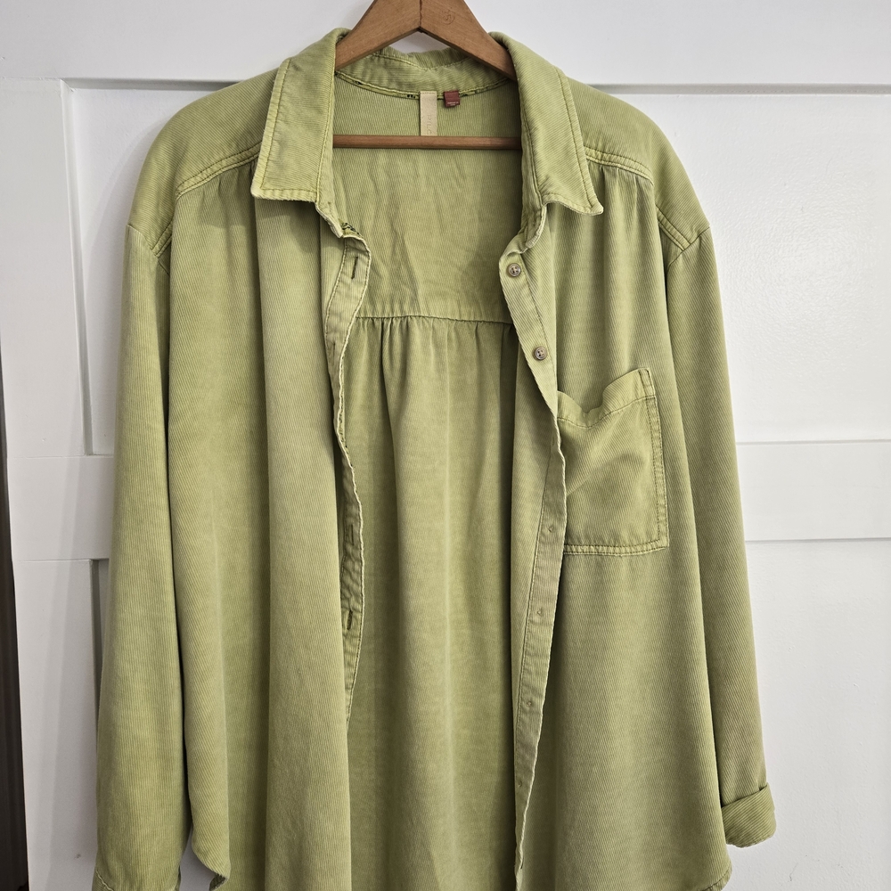 Green Button-Up Shirt